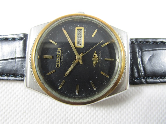 Stock Clearance Original Vintage CITIZEN 21 Jewels Automatic Day