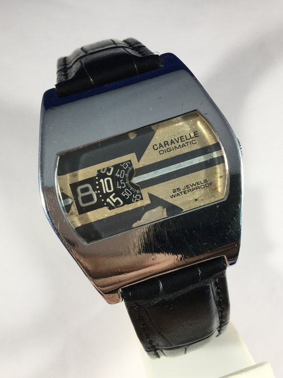 Authentic Vintage CARAVELLE Digimatic 25J JUMP HOUR A… Gem
