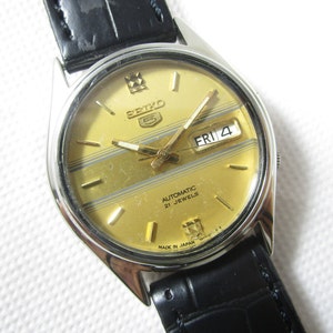 Orologio da polso automatico originale VINTAGE SEIKO 5 Day-Date realizzato in Giappone # Z98