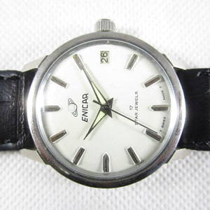 ENICAR STAR 17 JEWELS Date Swiss Made Winding Vintage Watch #Z552