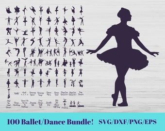 CF221 Ballerina Silhouette Pdf cut file Studio3 Cut file SVG Ballerina Silhouette cut file DXF scrapbook file