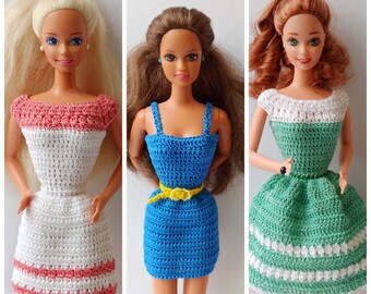 PDF Pattern of a Casual Crochet Dress for Barbie Type Dolls. | Etsy