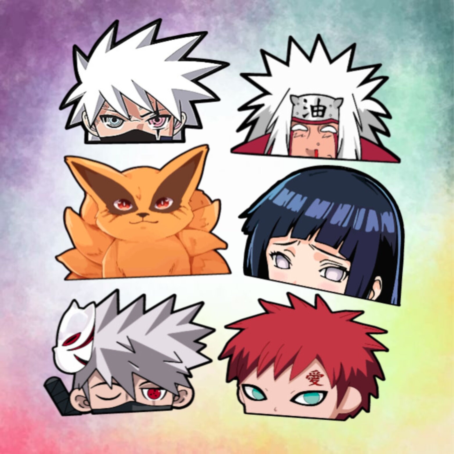 Naruto Face Squish Peeker Sticker Sticker – Anime Town Creations