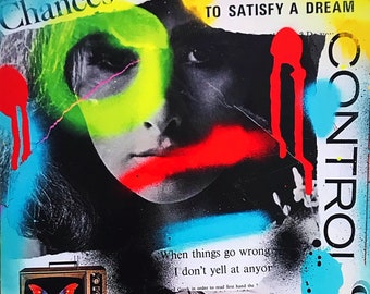 Collage art, street art, graffiti, art print, spray paint, urban art, art