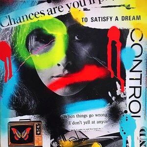 Collage art, street art, graffiti, art print, spray paint, urban art, art