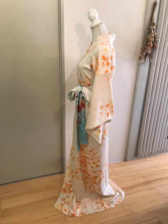 Orange kimono / Japanese kimono / kimono robe / J… - image 10