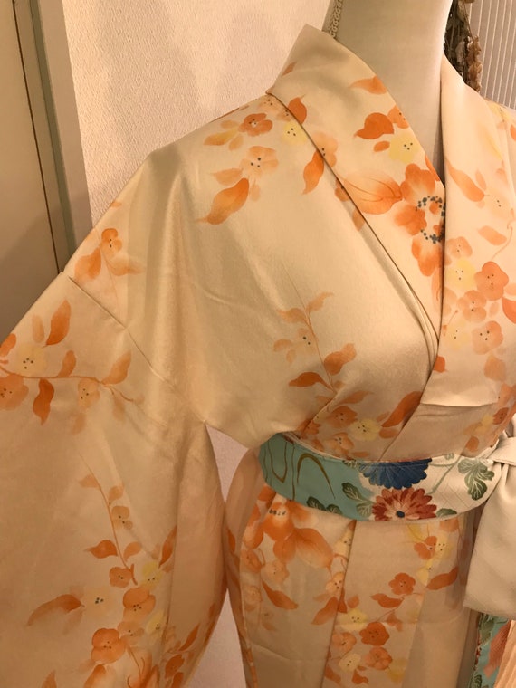 Orange kimono / Japanese kimono / kimono robe / J… - image 1