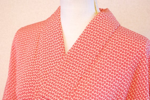 Red Sakura flower kimono / vintage kimono