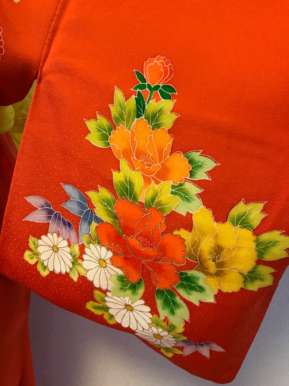 Kimono/Japanese kimono/Tsukesage/Orange/flowers/ … - image 3