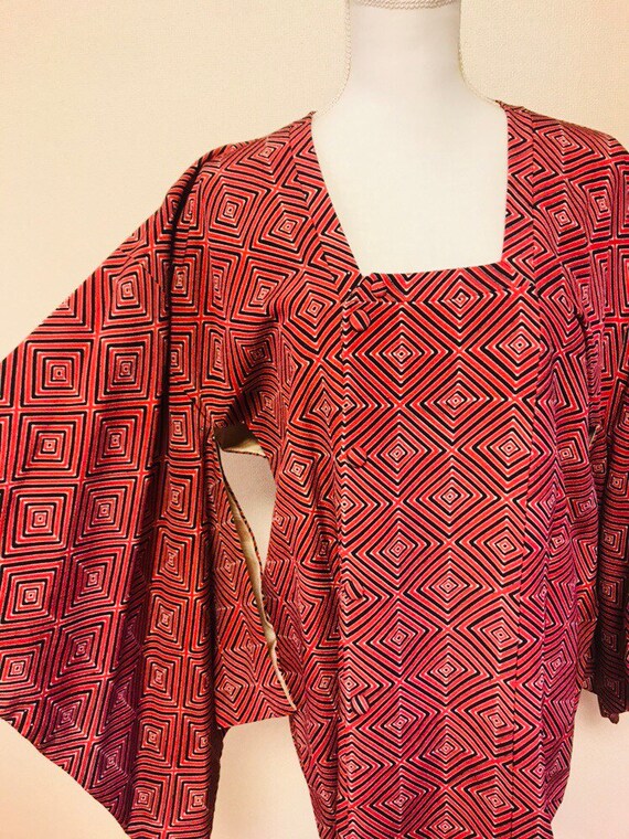 Some squares Pink kimono jacket/ kimono coat