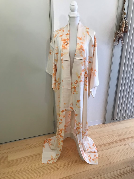 Orange kimono / Japanese kimono / kimono robe / J… - image 9
