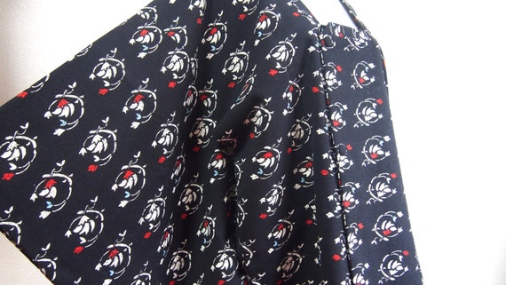 Black kimono coat with red & blue/ vintage kimono