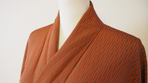 Brown silk vintage kimono / japan vintage silk kim