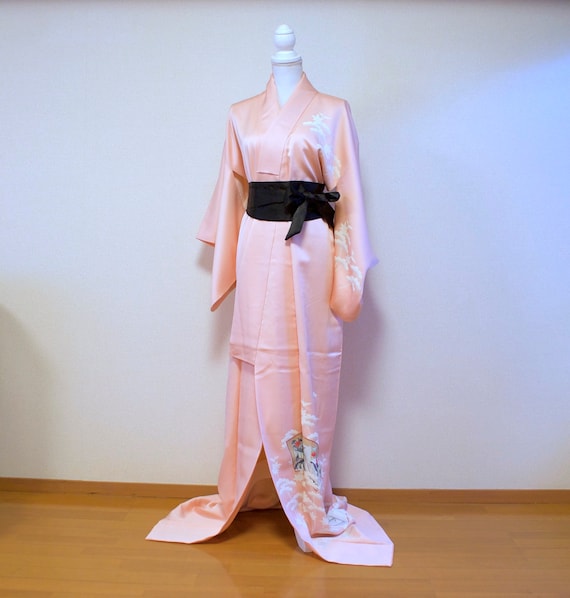Pink Tsukesage kimono / vintage silk kimono