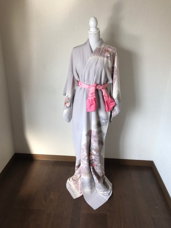 Japanese kimono/Kimono/ tsukesage / purple/vintag… - image 4