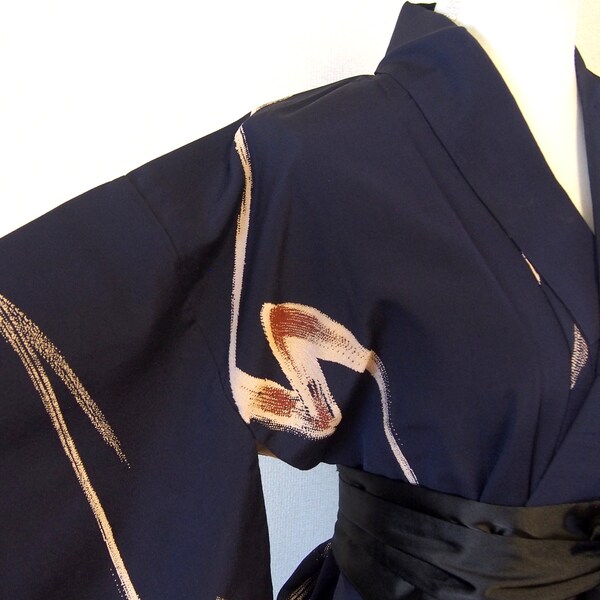 Vintage Navy kimono / Japanese antique kimono