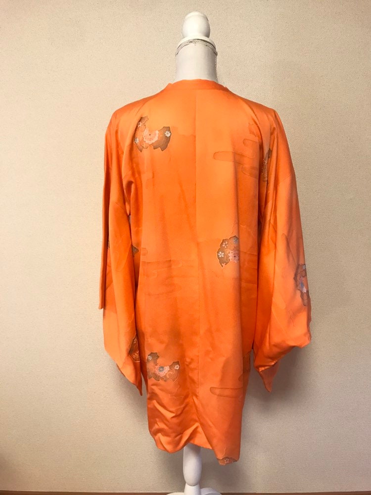 Orange kimono coat / vintage kimonos Etsy