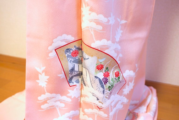Pink Tsukesage kimono / vintage silk kimono