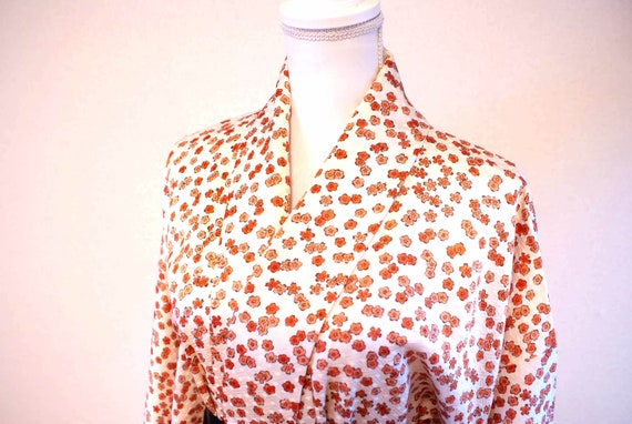 Vintage kimono,silk kimono,orange flowers,kimono v