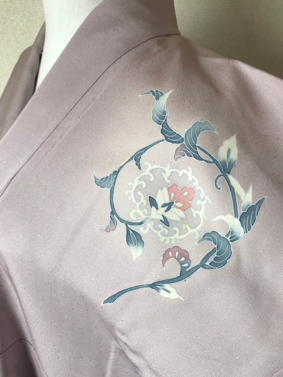 Purple silk kimono / flower kimono