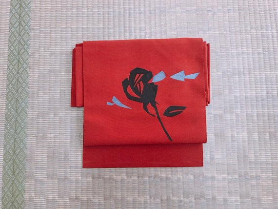 Brown red obi for kimono, nagoya-obi, kimonos, vi… - image 5