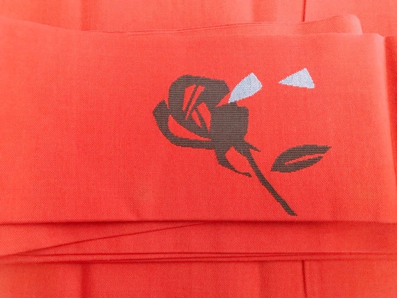 Brown red obi for kimono, nagoya-obi, kimonos, vi… - image 4