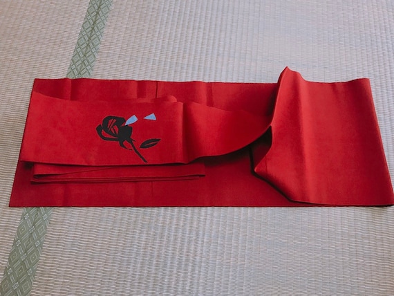 Brown red obi for kimono, nagoya-obi, kimonos, vi… - image 2