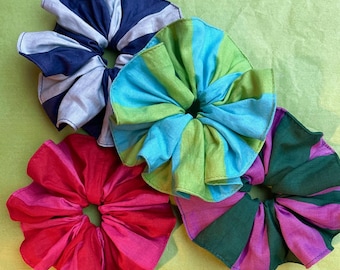 Striped colourful scrunchie