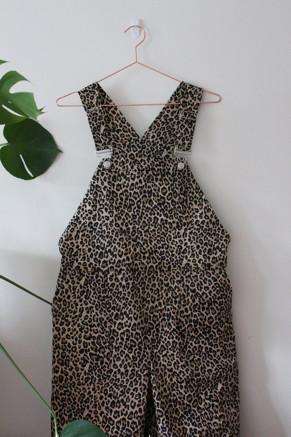 leopard dungaree dress