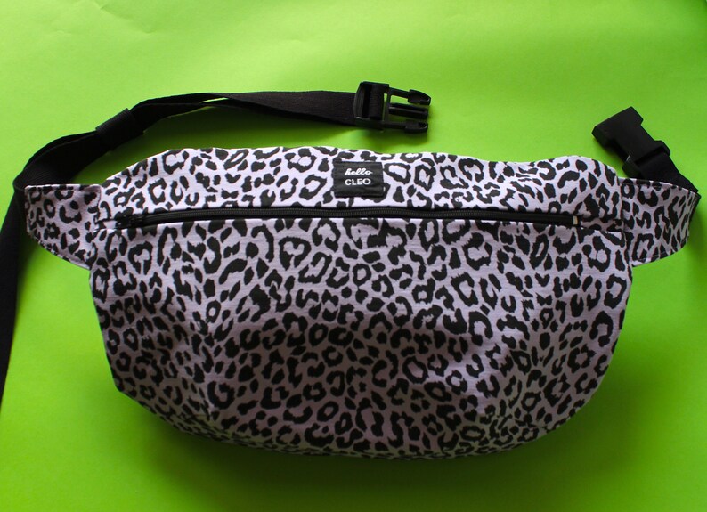 Lilac Leopard Print Bum Bag, Belt Bag, Festival Wear, Lavender, Purple Leopard Print image 3