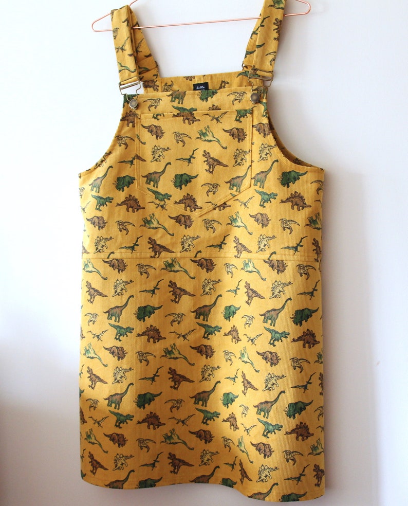 mustard yellow dungaree dress