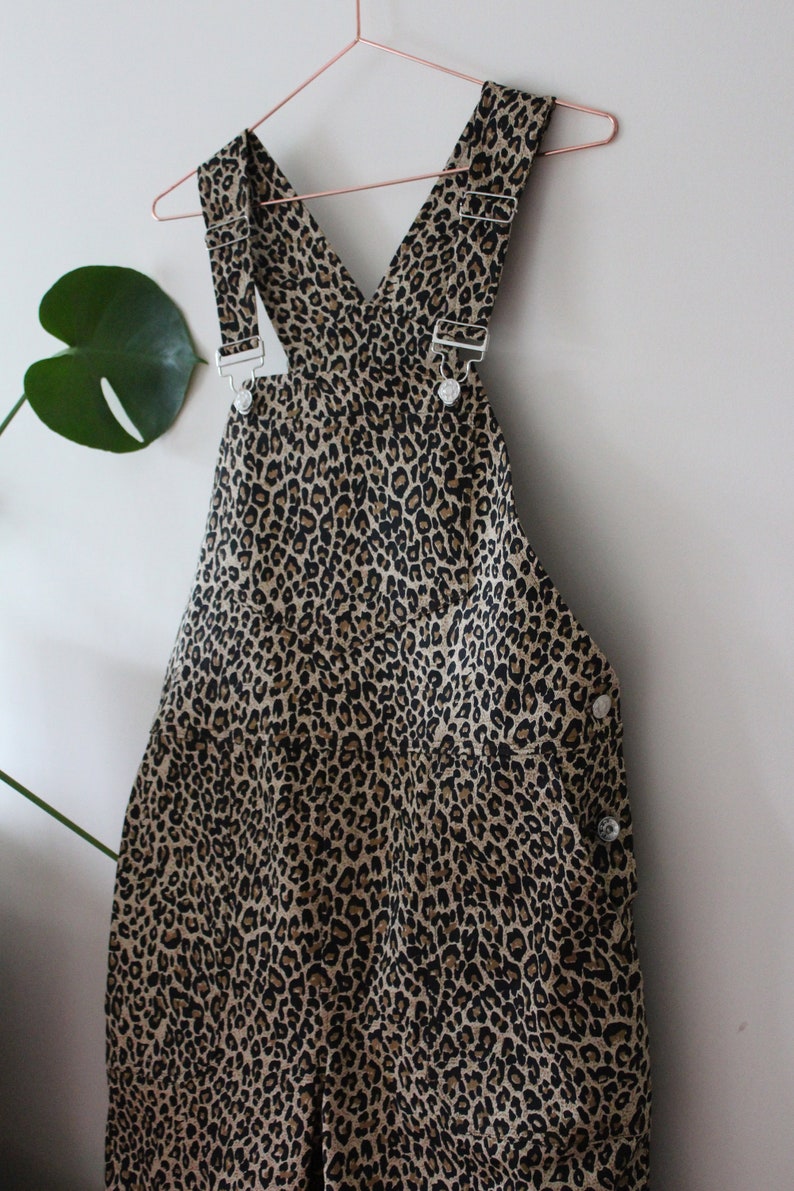 leopard print dungaree dress
