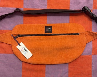 Terracotta orange Corduroy Bum Bag, Belt Bag, Festival Wear, Crossbody Bag