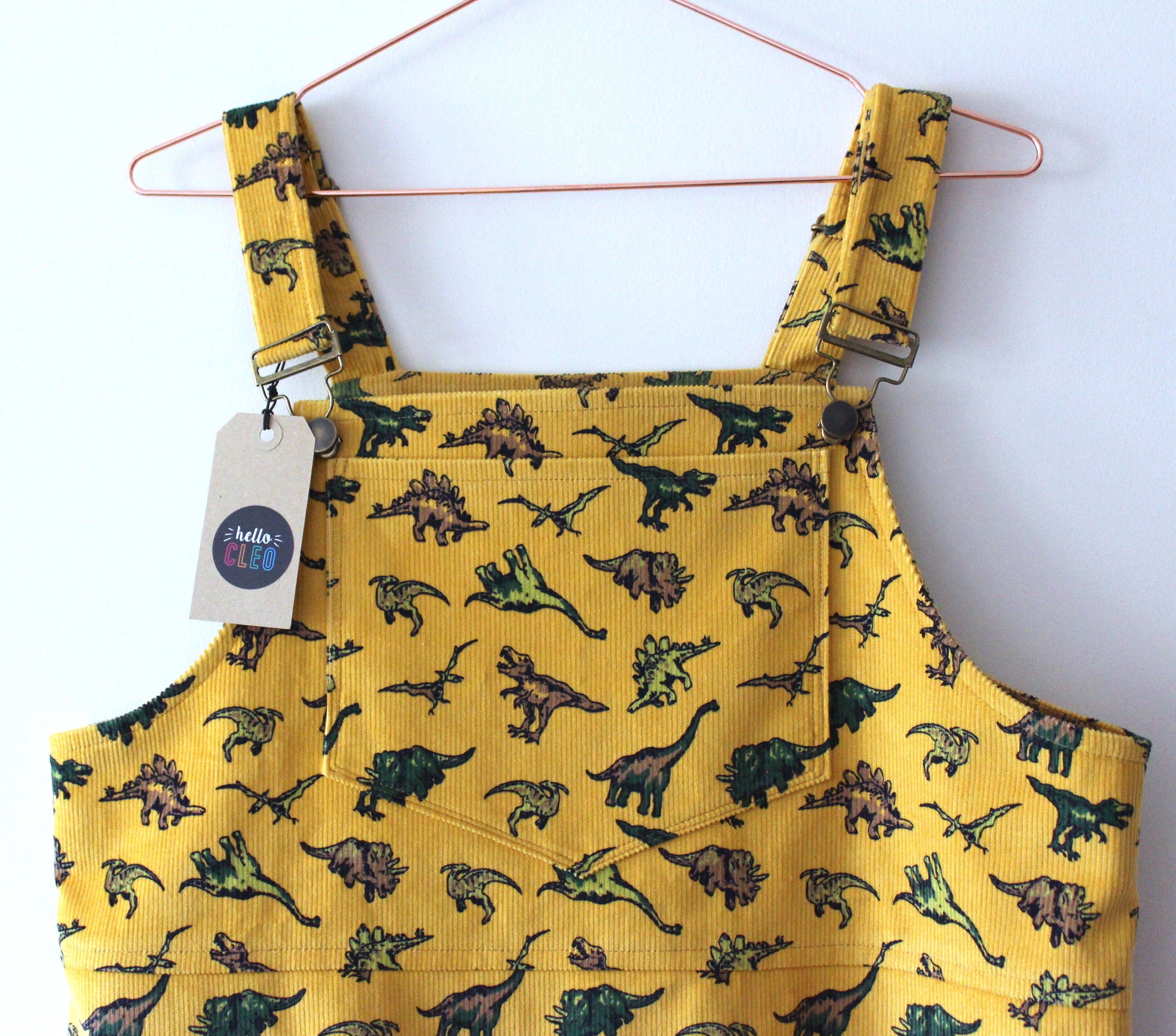 mustard dungaree dress