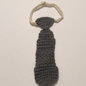 Crochet/Knit  Grey/White  Necktie /Little Boy Necktie