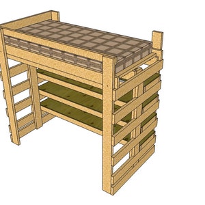 Multipurpose Bunk/Loft Bed Twin Sized How To Plan image 4