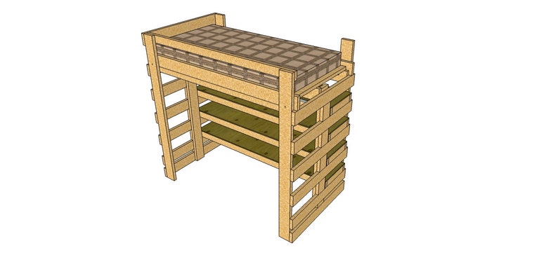 Multipurpose Bunk/Loft Bed Twin Sized How To Plan image 4