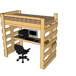 Multipurpose Bunk/Loft Bed Twin Sized How To Plan image 2