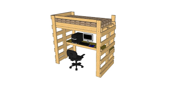 Multipurpose Bunk/Loft Bed Twin Sized How To Plan image 2