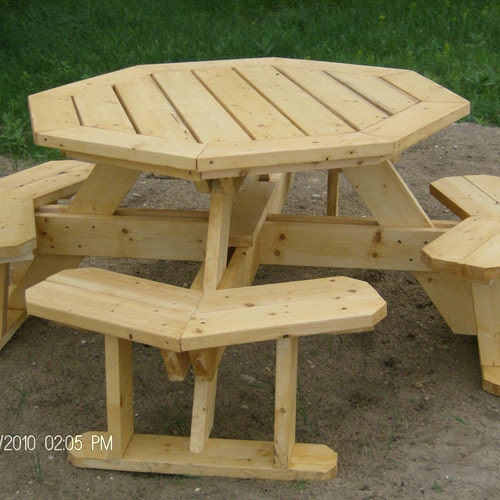 Classic Picnic Table With Separate Bencheshow to Plan Etsy