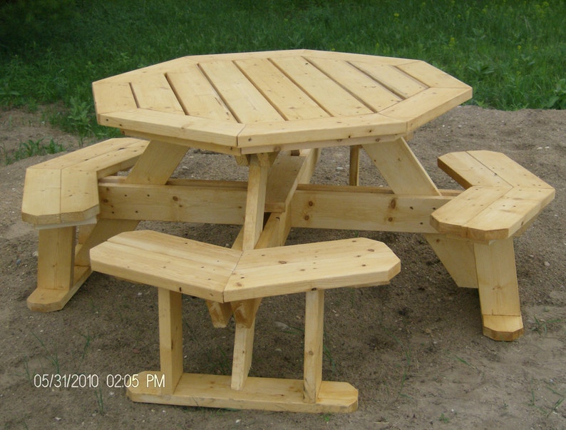 deluxe octagon picnic table how to plan etsy