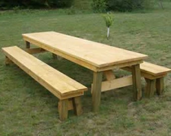 Classic Picnic Table with Separate Benches-How to Plan