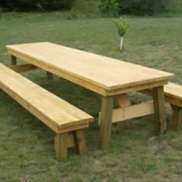 Classic Picnic Table with Separate Benches-How to Plan