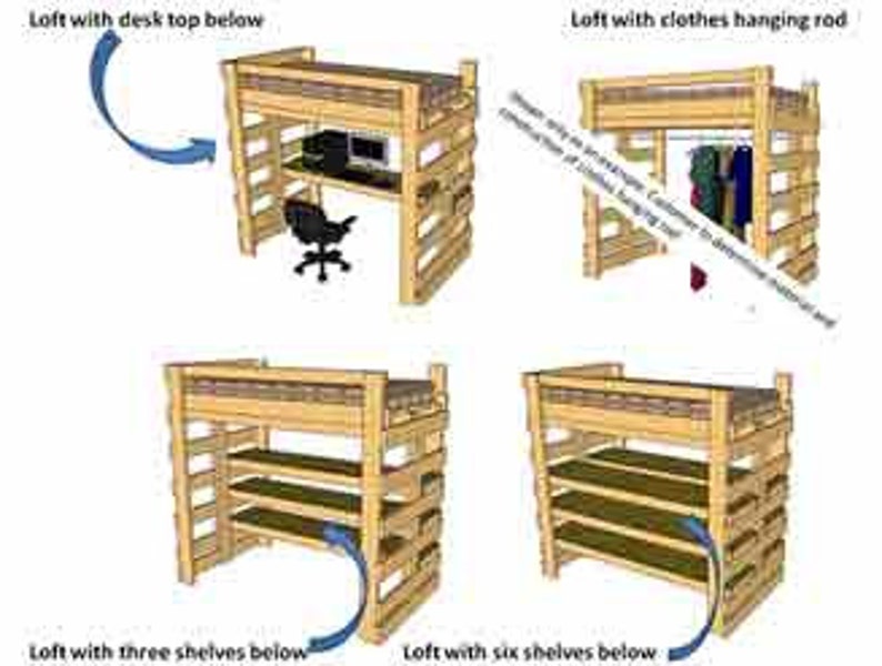 Multipurpose Bunk/Loft Bed Twin Sized How To Plan image 1