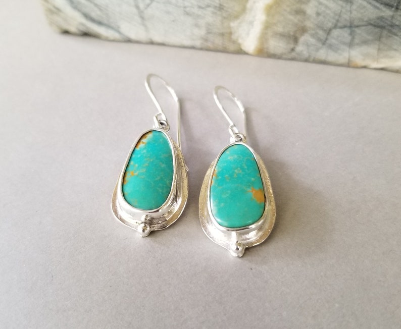 Arizona Turquoise Earrings, Sterling Silver - Etsy