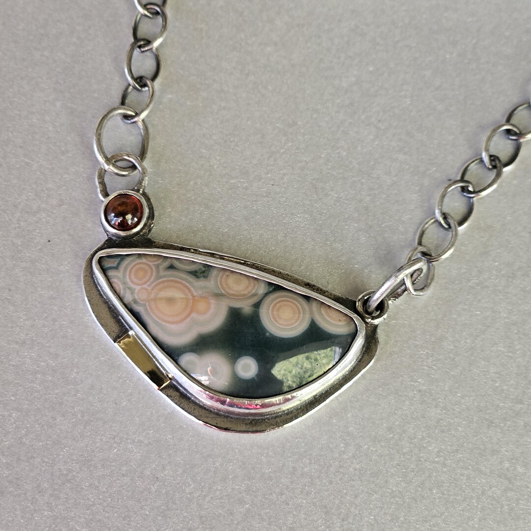 •AEON• jasper + brass necklace (16