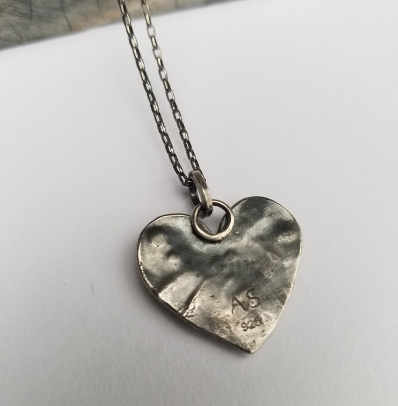 Sterling Heart Pendant Fine Silver Necklace Adjustable - Etsy