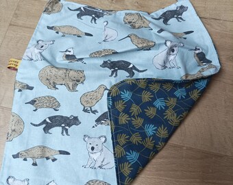 Serviette élastique pour le repas des enfants "animaux d'Australie et végétaux" / école maternelle