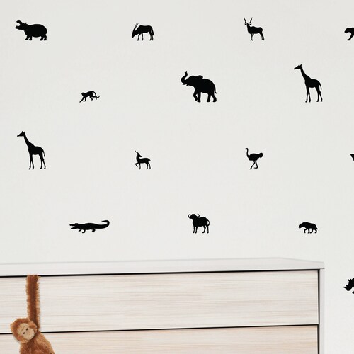 Cute Jungle Safari Animals Wall Stickers/ Wall Decals Etsy UK
