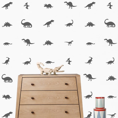 40 Dinosaur Wall Decals Dinosaur Stickers Boys Room Wall Etsy